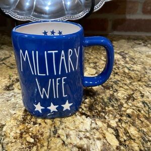 Rae Dunn Military Wife Mug stars cobalt blue white interior - Brand new